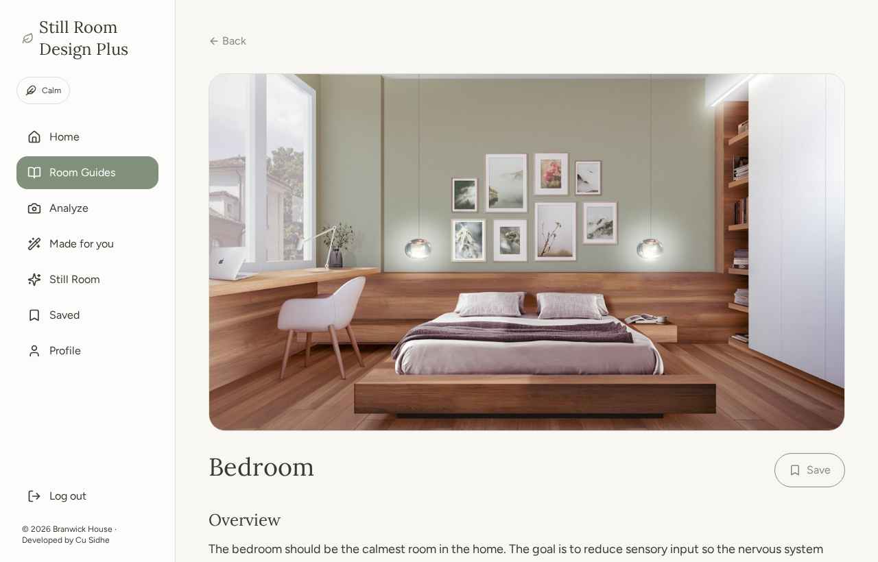 Still Room Design Plus app: Room guides